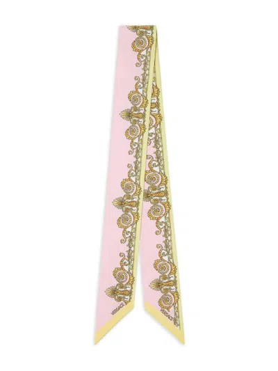 Versace Barocco-print Scarf In Pink