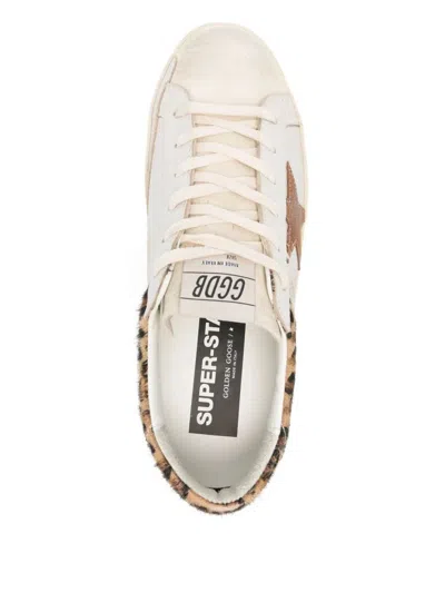 Golden Goose Super Star Calf Hair And Suede-trimmed Distressed Leather Sneakers In White