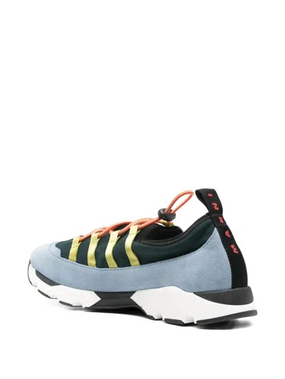 Marni Sneakers Contrasting Sole Low Top Pull Tab In Blue