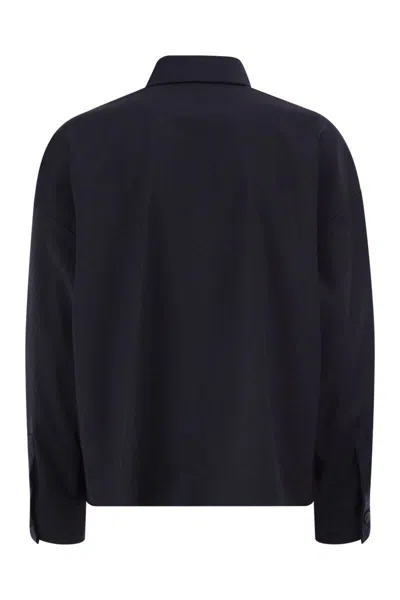 Weekend Max Mara Wkdmulino - Cropped Wool Canvas Jacket In Blue