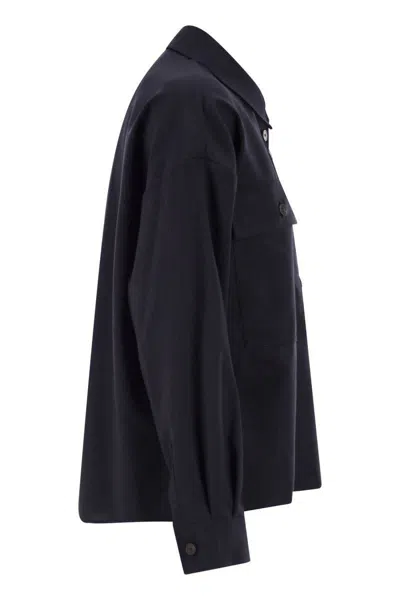 Weekend Max Mara Wkdmulino - Cropped Wool Canvas Jacket In Blue