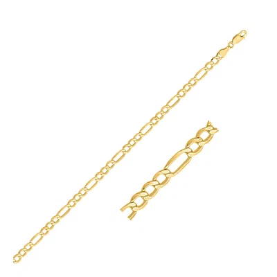 Yellow Gold 10k  Lite Figaro Bracelet (4.70 Mm) In Yellow