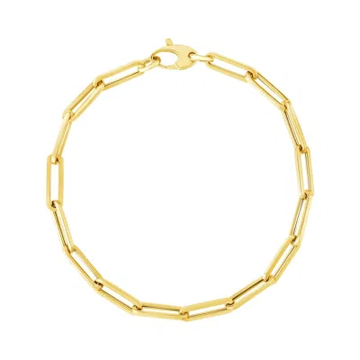Yellow Gold 14k  Bold Paperclip Chain Bracelet (4.20 Mm) In Yellow