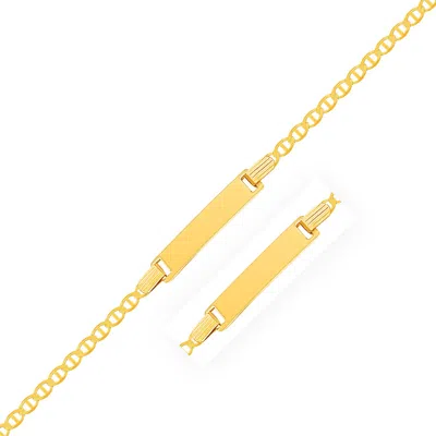 Yellow Gold 14k  Mariner Style Link Children's Id Bracelet In Yellow