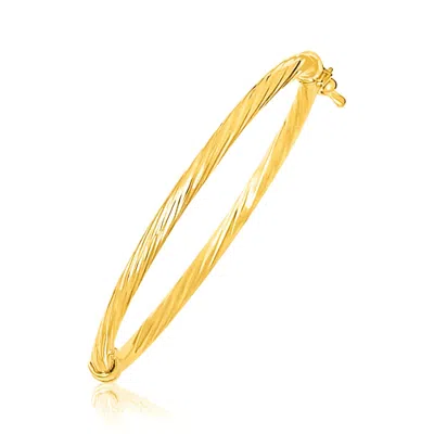 Yellow Gold 14k  Childrens Bangle With Spiral Motif Style (3.50 Mm) In Yellow