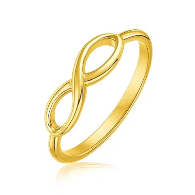 Fashnzfab 14k Yellow Gold Infinity Ring In High Polish In Gold