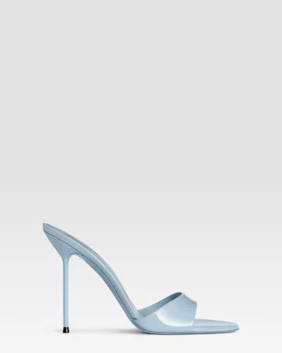 Paris Texas Mules In Denim-colored Patent Leather In Blue