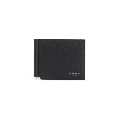 Givenchy Black Bill Clip Calf Leather Wallet In Black