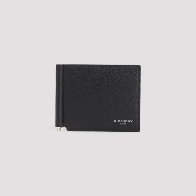 Givenchy Black Bill Clip Calf Leather Wallet In Black