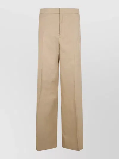 Jil Sander Wide Leg Trousers Belt Loops Pockets In Brown