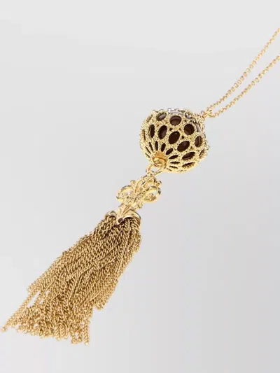 Chloé Metal Eternity Necklace Long Chain Pendant In Gold
