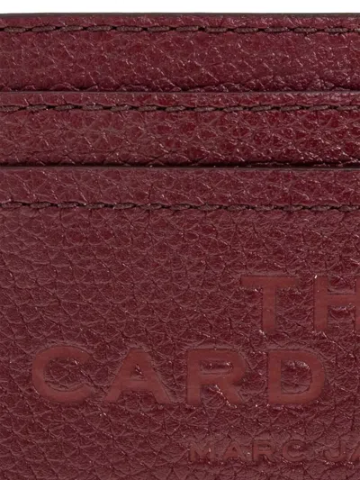 Marc Jacobs Black Leather Card Holder In Burgundy