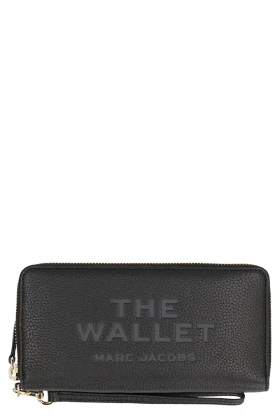 Marc Jacobs Continental Leather Wallet In Black
