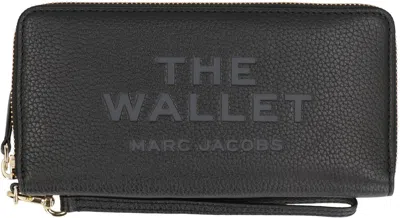 Marc Jacobs Continental Leather Wallet In Black