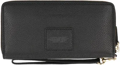 Marc Jacobs Continental Leather Wallet In Black