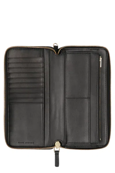 Marc Jacobs Continental Leather Wallet In Black