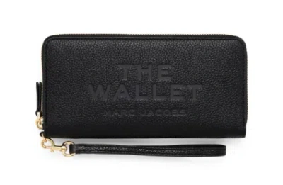 Marc Jacobs Continental Leather Wallet In Black