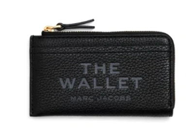 Marc Jacobs Leather Multi Wallet With Top Zip In Black