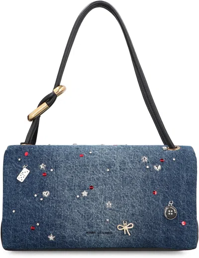 Marc Jacobs The Large Double Bag In Denim Trinket Charm In Blue