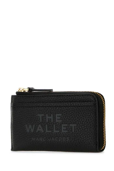 Marc Jacobs Leather Multi Wallet With Top Zip In Black