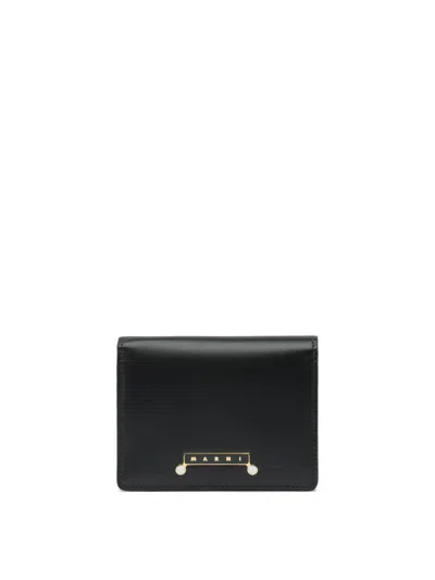 Marni Black Leather Wallet