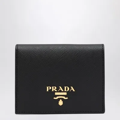 Prada Black Saffiano Leather Small Wallet In Black