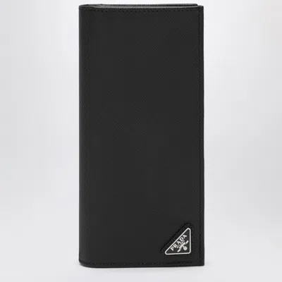 Prada Vertical Bi-fold Wallet In Black