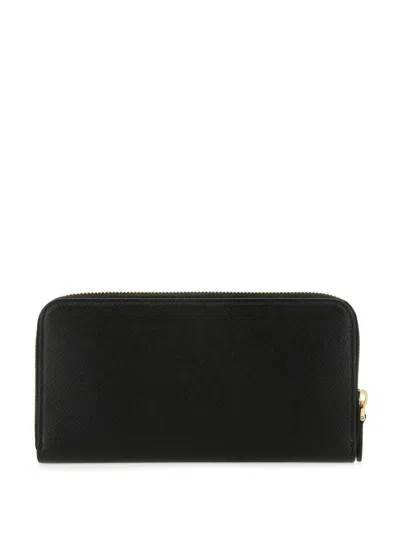 Prada Large Saffiano Leather Wallet In Black