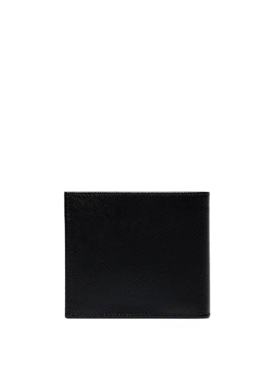 Prada Saffiano Leather Bi-fold Wallet With Coin Pocket In Black