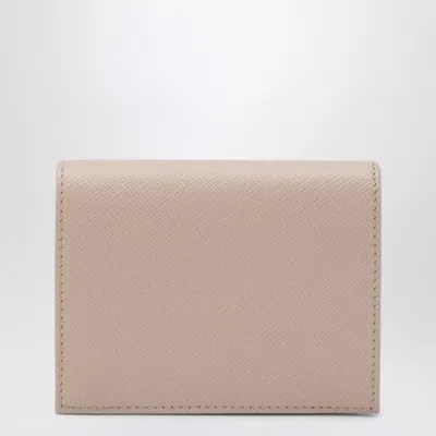 Prada Small Powder-pink Saffiano Wallet In Neutral