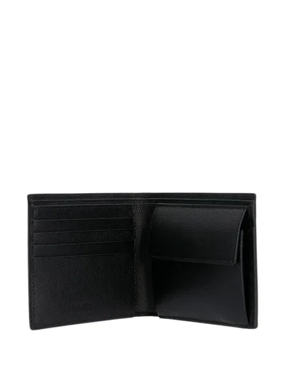 Saint Laurent Logo Bi-fold Wallet In Black