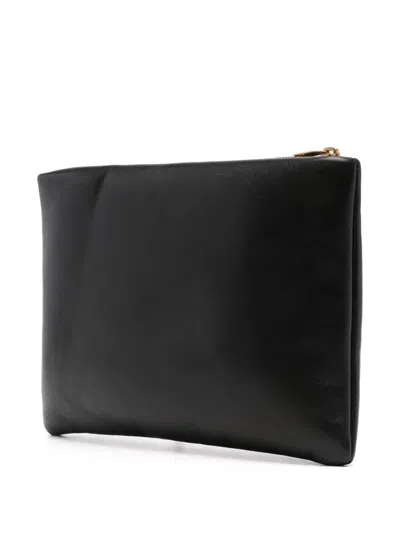 Saint Laurent Calypso Small Pouch In Lambskin In Black