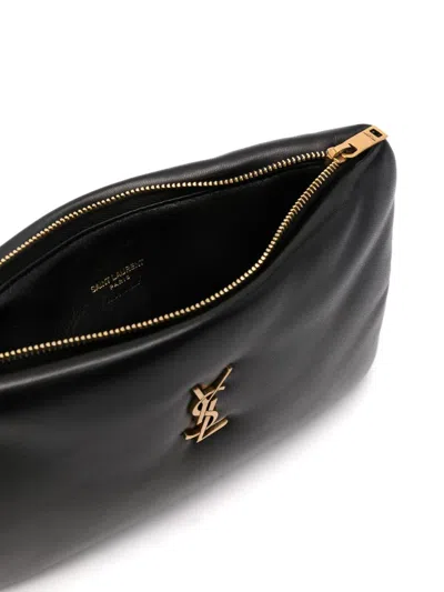 Saint Laurent Calypso Small Pouch In Lambskin In Black