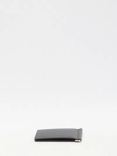 Saint Laurent Paris Bill Clip Wallet In Grain De Poudre Leather In Black