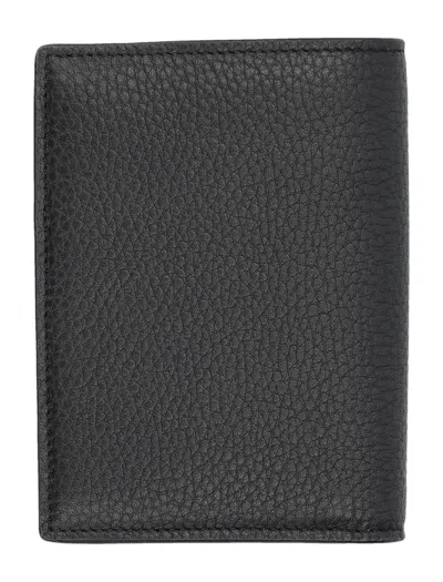 Saint Laurent Tiny Cassandre Credit Card Wallet In Black