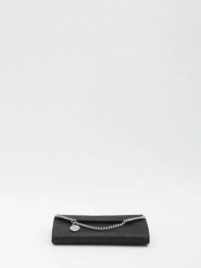 Stella Mccartney Falabella Continental Wallet With Chain In Black