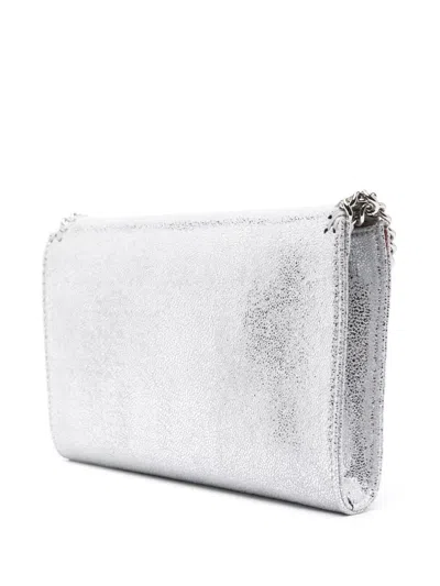 Stella Mccartney Metallic-finish Falabella Wallet Crossbody Bag In Silver