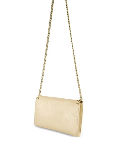 Stella Mccartney Falabella Airlite Gold Crossbody Wallet Bag In Neutral