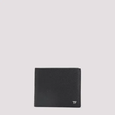 Tom Ford Black Calf Leather Wallet In Black
