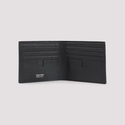Tom Ford Black Calf Leather Wallet In Black
