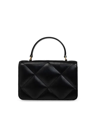 Tory Burch Mini Kira Diamond Quilt Top-handle Chain Wallet In Black