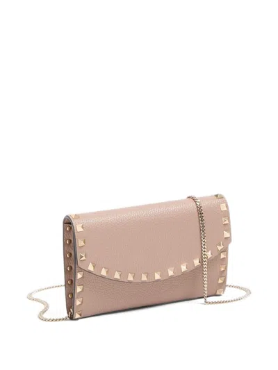 Valentino Garavani Rockstud Leather Wallet On Chain