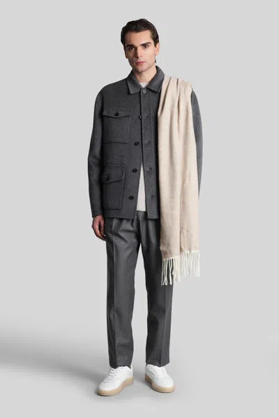 Grayed Filed Jacket Casual Jacket In Gray