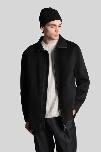 Grayed Car Coat  Casual Jacket In Black