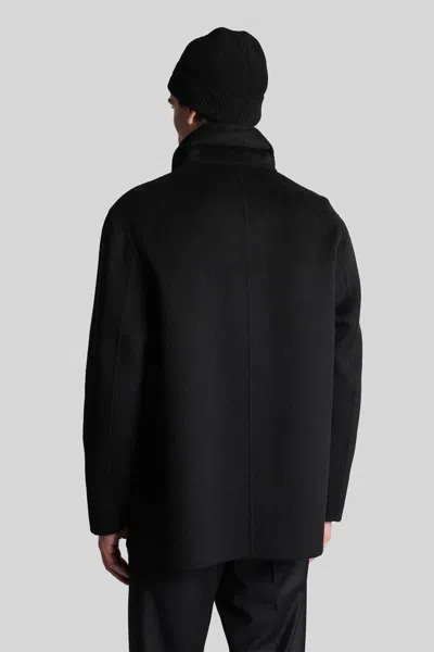 Grayed Car Coat  Casual Jacket In Black
