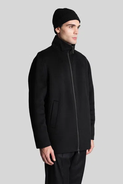 Grayed Car Coat  Casual Jacket In Black