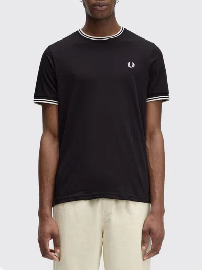 Fred Perry Ringer Laurel T-shirt In Black