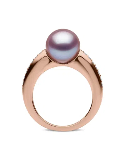 Yoko London O By Yoko Diamond And Pearl Ring In Gold