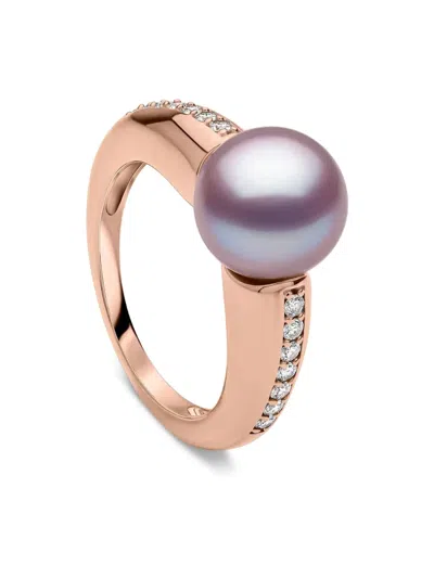Yoko London O By Yoko Diamond And Pearl Ring In Gold