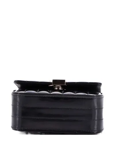 Pre-owned Saint Laurent Vicky Crossbody Bag Vertical Quilted Patent Small Shoulder Bag In Black